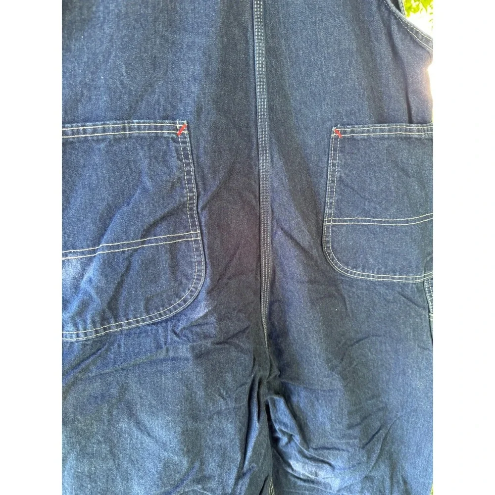 Dickies Bib Overalls Men's 38x32 Blue Denim Carpenter 2014 Made Mexico Zip Fly